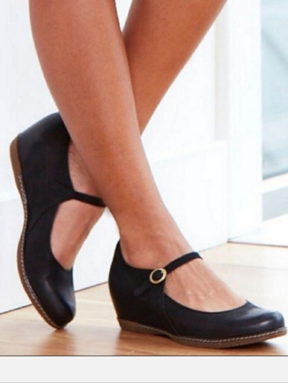 Dansko Loralie Black Mary Jane Hidden Wedge Black Matte Leather Comfort Shoes